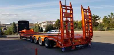 GT LOWBED SEMI TRAILERS which is knows also low loader and can carry heavy loads , excavators , construction machines, transformer, generator , cranes , caravans , army tanks and different kind of big machines. Lowbed Semi Trailers can be produced between 2 axles to 8 axles and loading capacity starting from 20 Tons to 180 Tons , rear or front loading Lowbed Trailers and platform as customer demand with different kind of specification according to demand. Self steering axles, hydraulic auto remote control axles, pool type chassis, Low bed Trailers hydraulic ramp, platform type chassis can be used in different kind of Low bed trailer