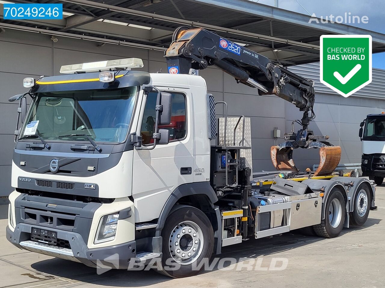 Volvo FMX 450 6X2 HMF2620 K5 Crane Kran + Hook Lift-Lenkachse hook lift truck