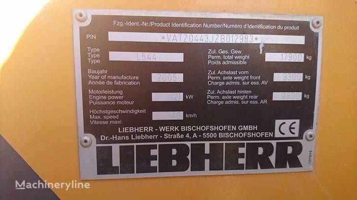 axle for LIEBHERR L 544 wheel loader