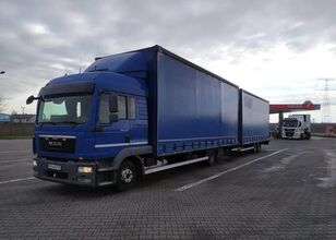 MAN TGL 8.250 P+P + Szerelvénnyel tilt truck + tilt trailer